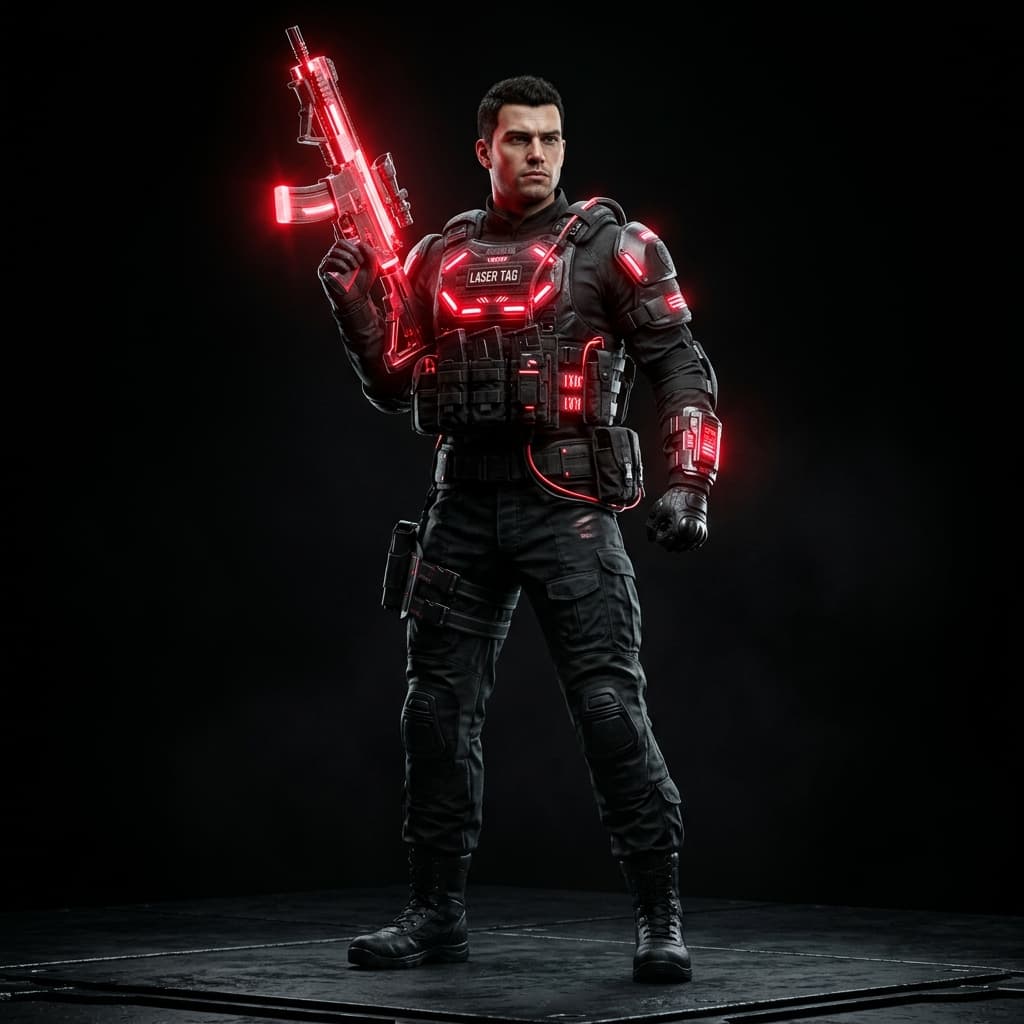3D Laser tag player standing